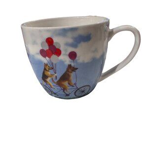 Dog Balloon Tandem Bicycle Ceramic Coffee Mug By Pimpernel